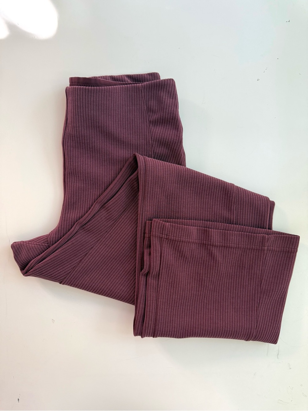 Lululemon Ribbed Softstreme Flared Pants Garnet Burgundy size 6, Inseam 32”